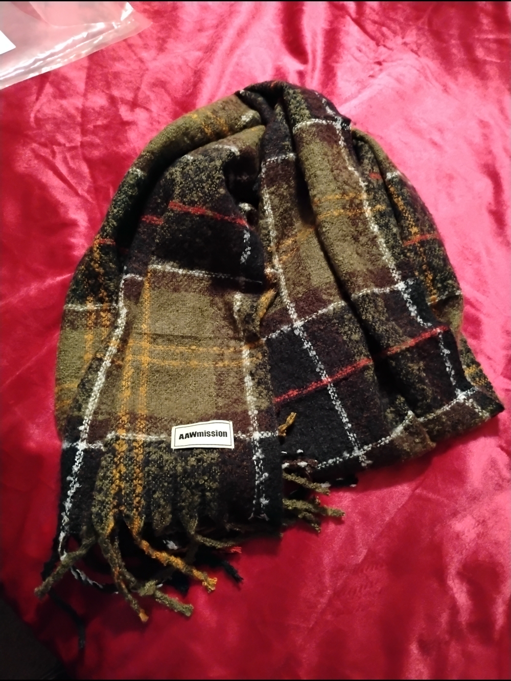 Women's Plaid Fringe Scarf Or Wrap